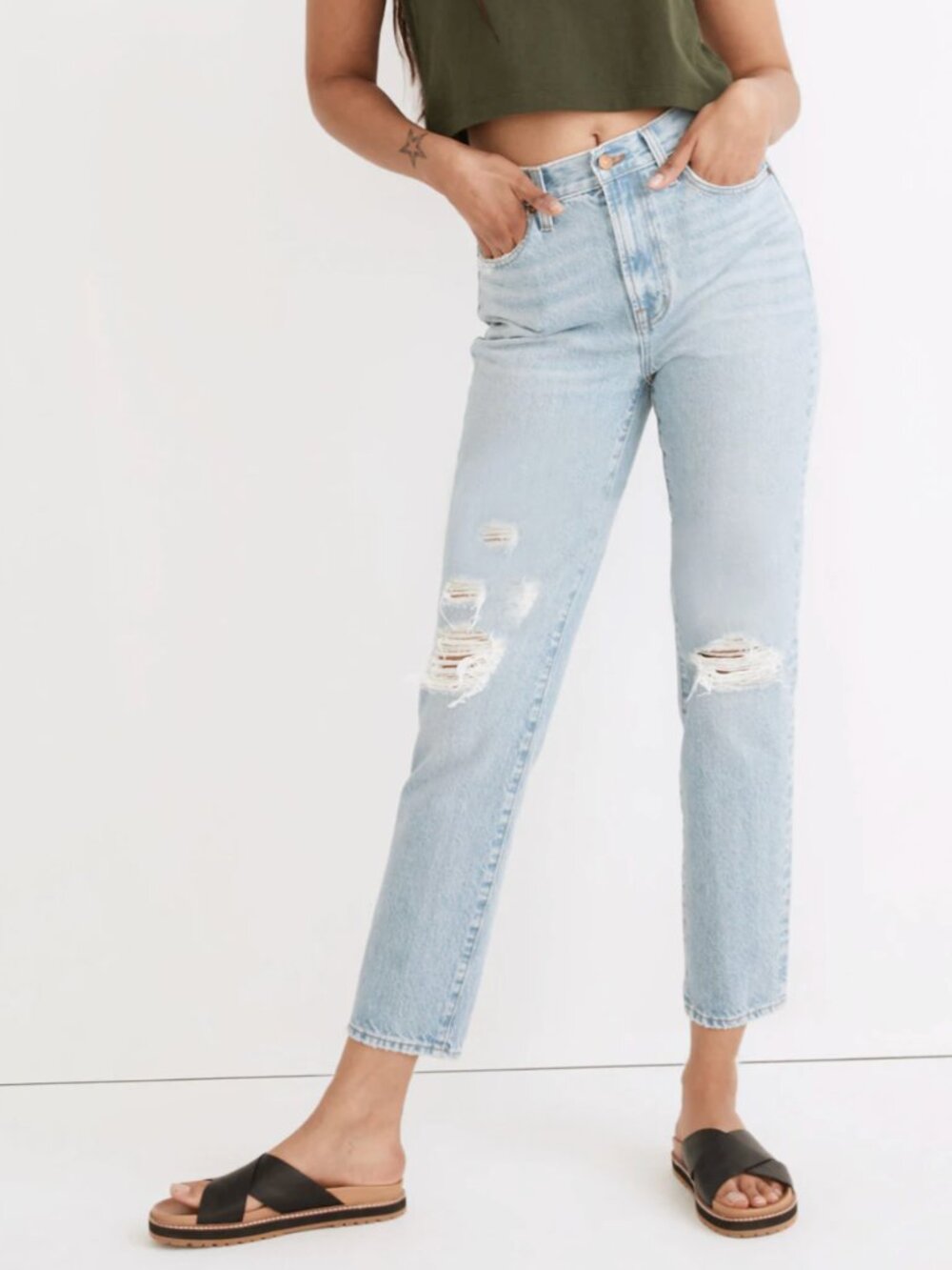 Madewell The Perfect Vintage Jean Light Denim‎ Distressed 24